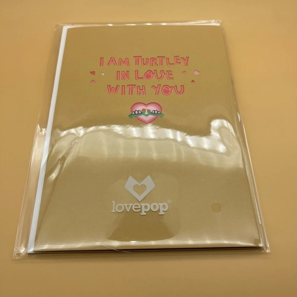 Turtley in Love Pop-Up Card, NWT 🐢